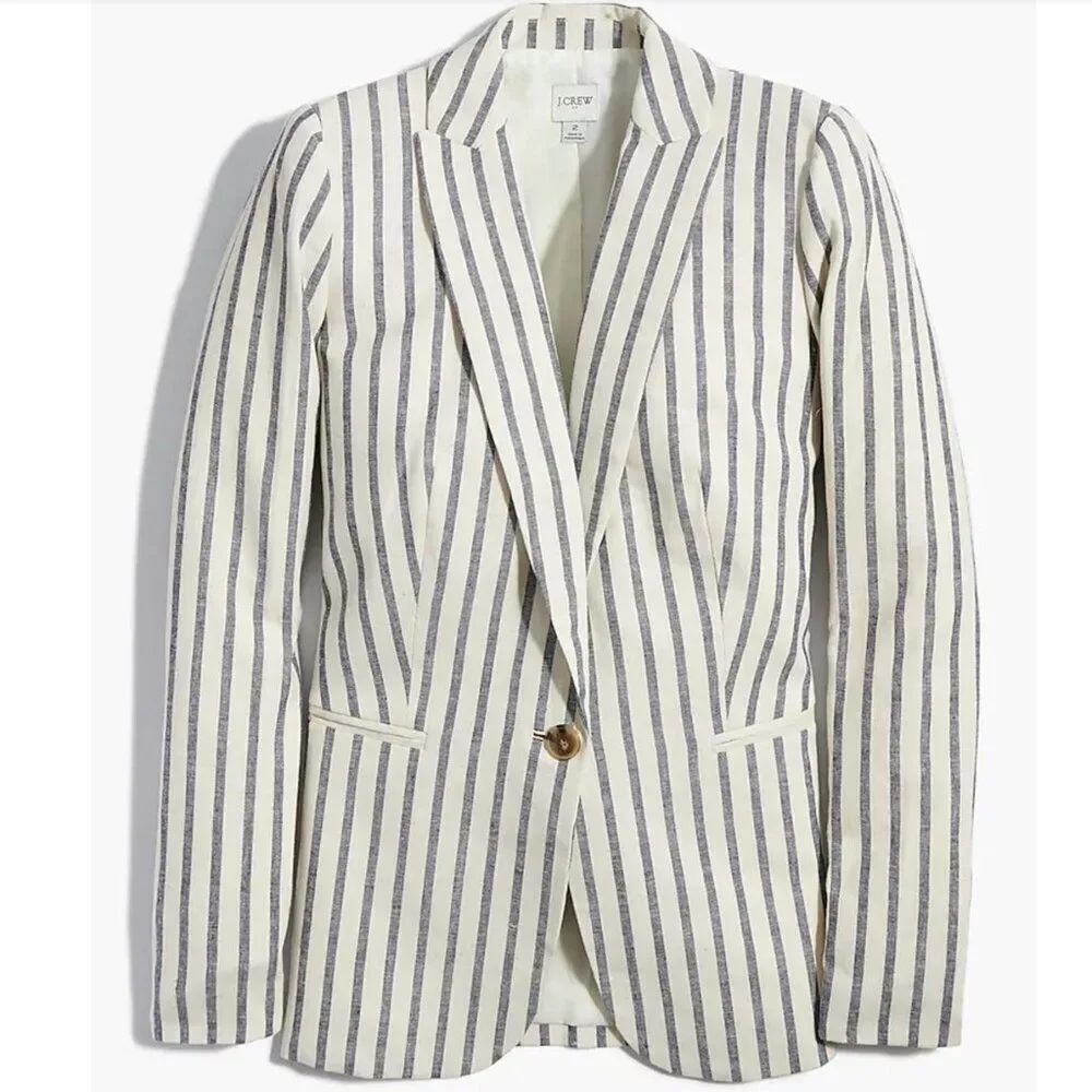 J.Crew Factory Linen-Blend One-Button Blazer - Size 8 0 NWT